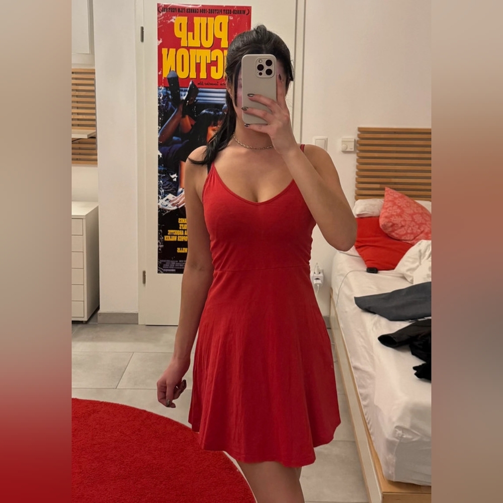 H&M Red Flowr Short Mini Dress
